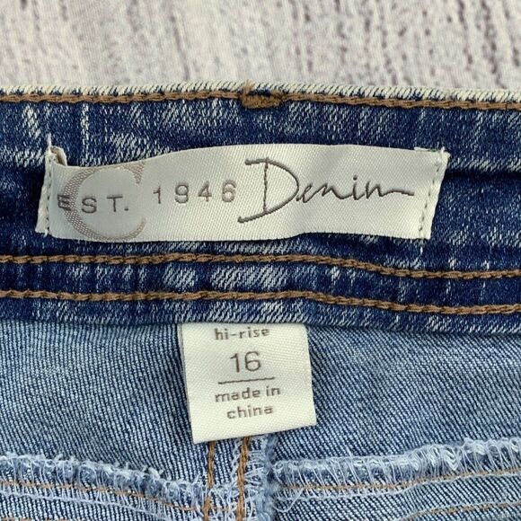 Est. 1946 Denim Jeans sz 16 Hi Rise Acid Wash Tapered Leg Inseam 30" - Picture 11 of 13